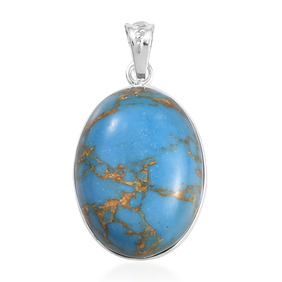 Mojave Blue Turquoise Fancy Pendant in Sterling Silver 13.00 ctw image number 0