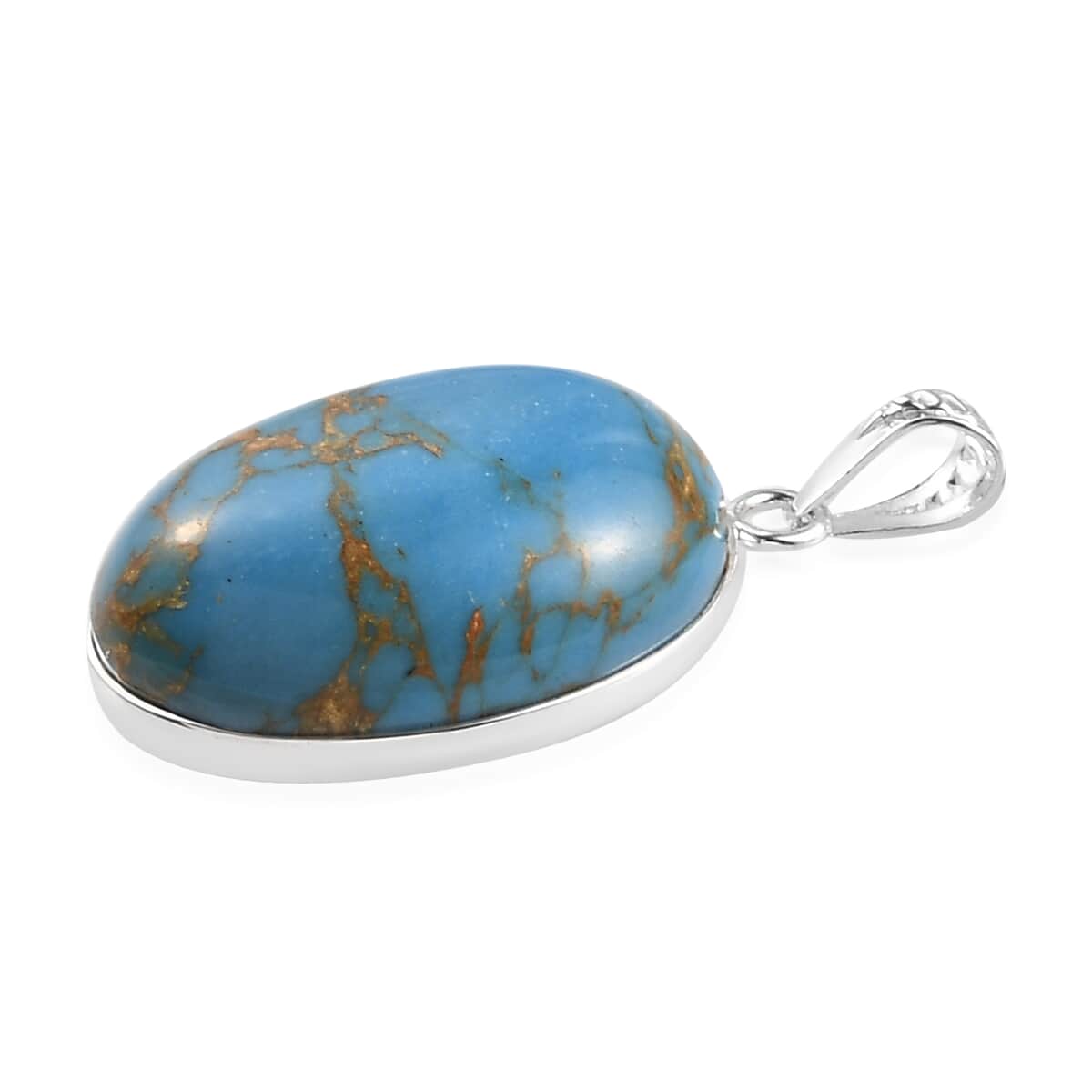 Mojave Blue Turquoise Fancy Pendant in Sterling Silver 13.00 ctw image number 2