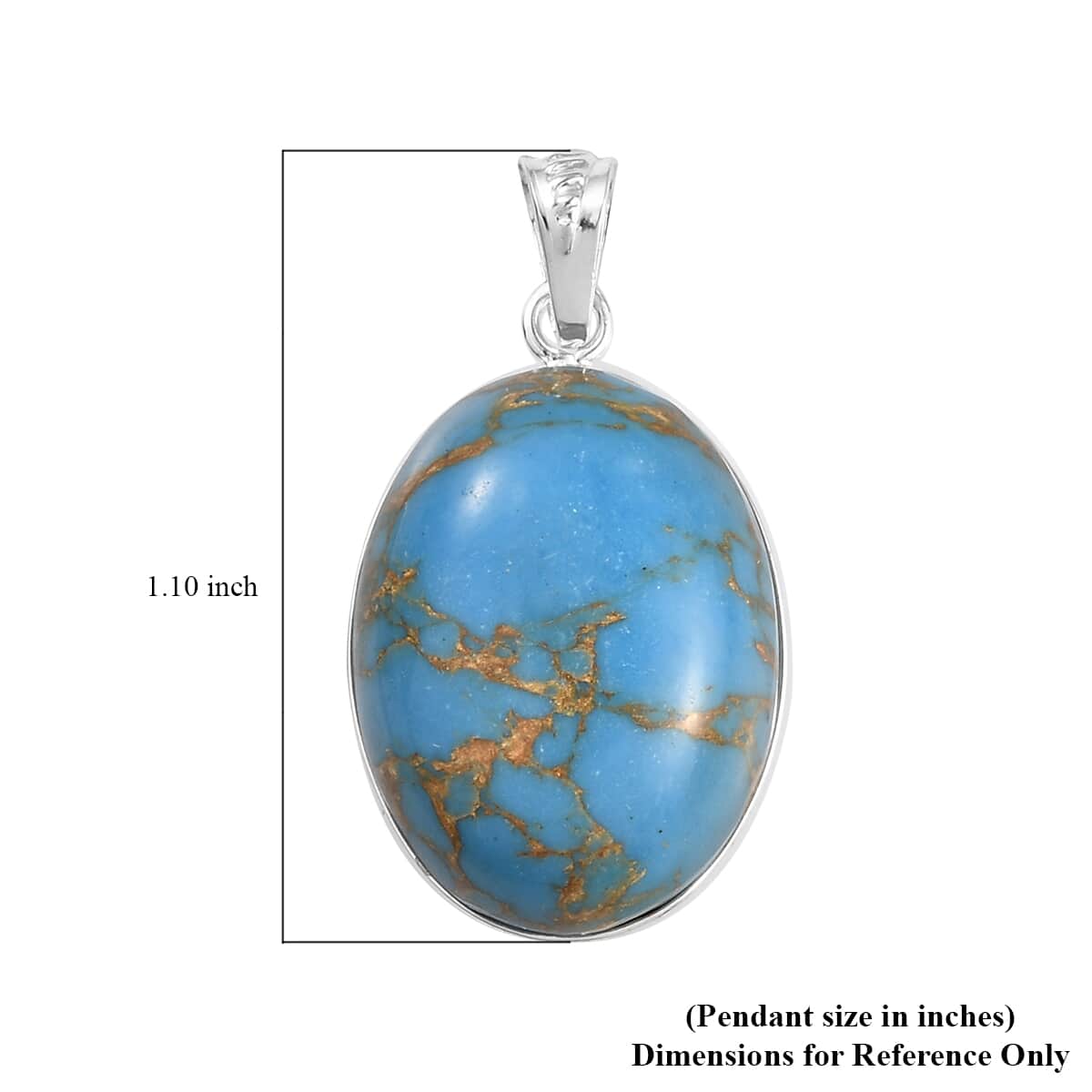 Mojave Blue Turquoise Fancy Pendant in Sterling Silver 13.00 ctw image number 4