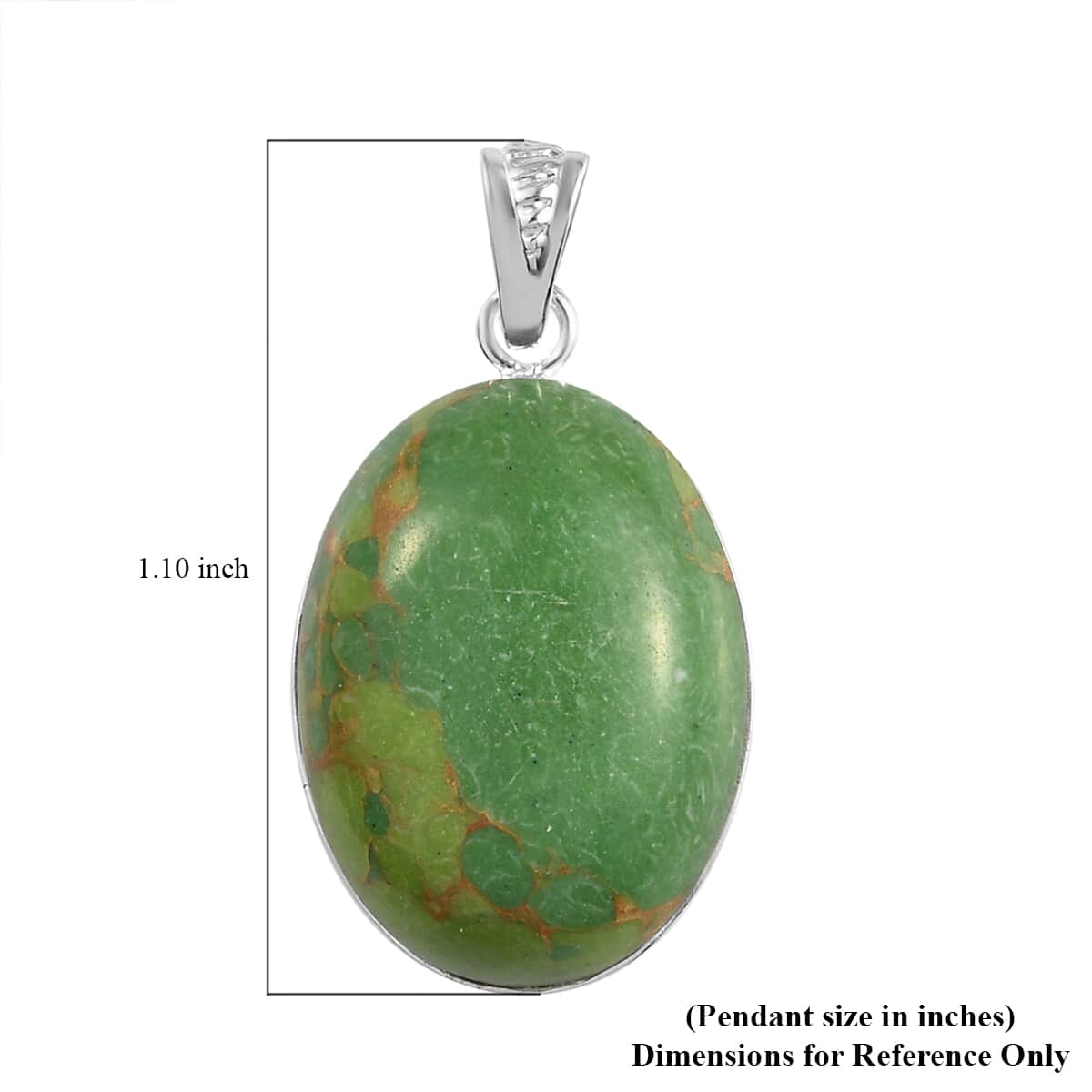Mojave Green Turquoise Solitaire Pendant in Sterling Silver 13.10 ctw image number 4