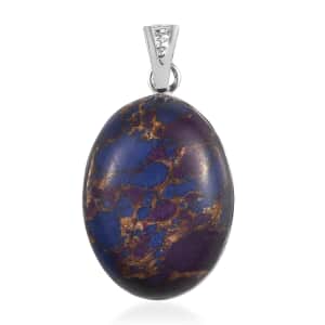Mojave Purple Turquoise Solitaire Pendant in Sterling Silver 12.85 ctw