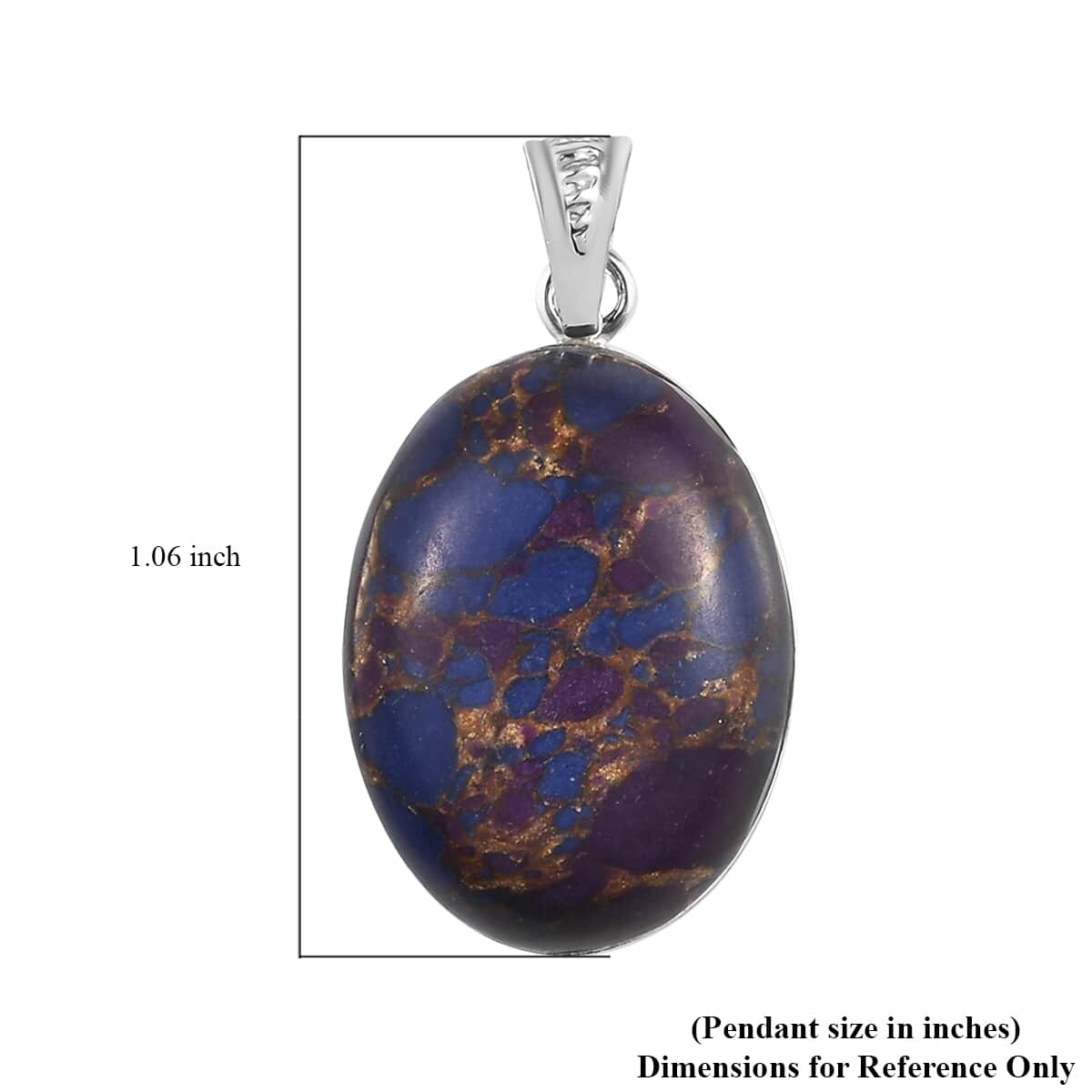 Mojave Purple Turquoise Solitaire Pendant in Sterling Silver 12.85 ctw image number 4