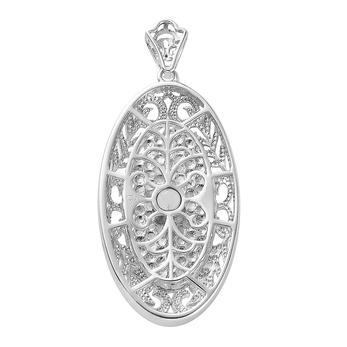 Matrix Sleeping Beauty Turquoise Rough Cut Pendant in Platinum Over Copper with Magnet 8.00 ctw