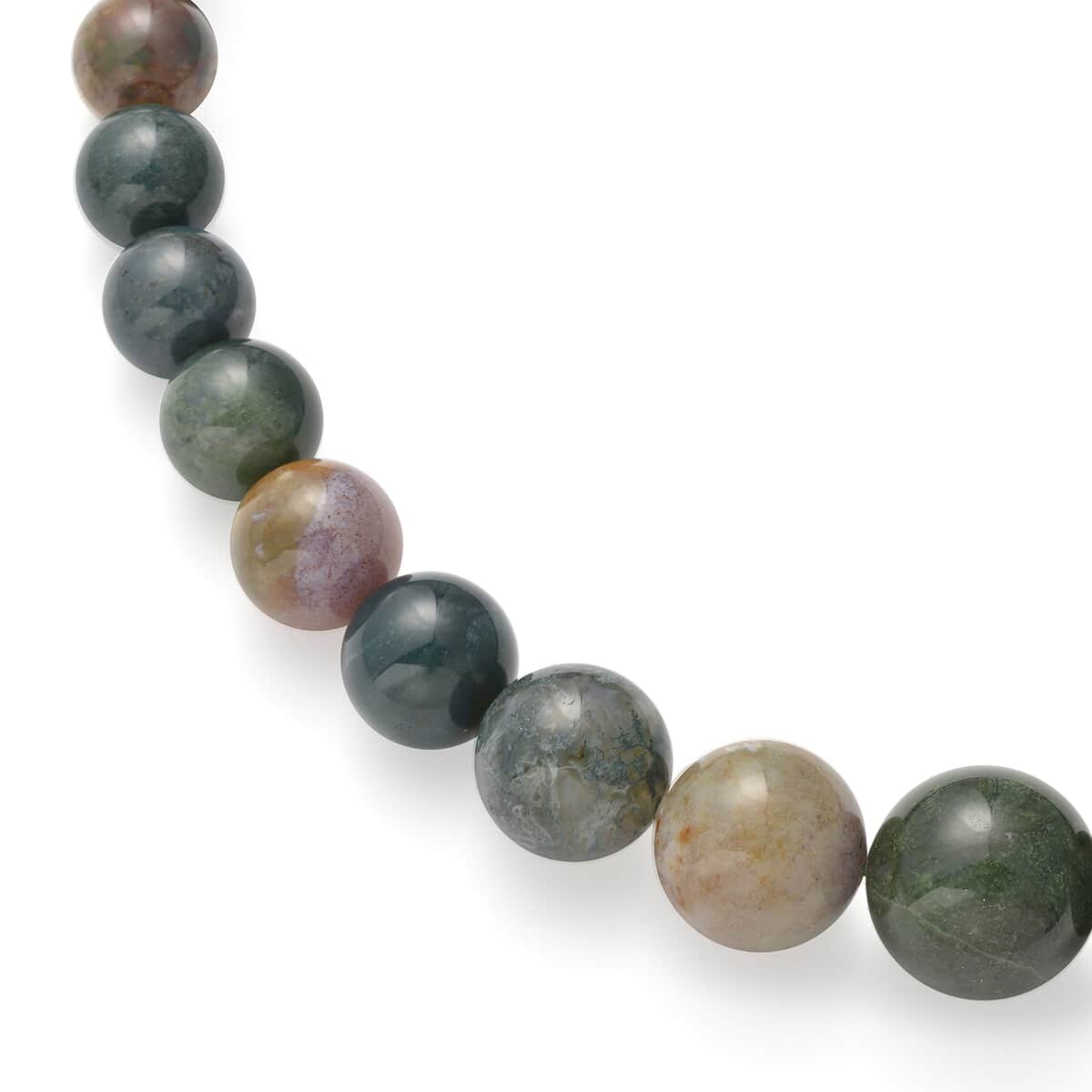 Ocean Jasper Beaded Necklace 20 Inches with Magnetic Lock in Rhodium Over Sterling Silver 486.00 ctw image number 2