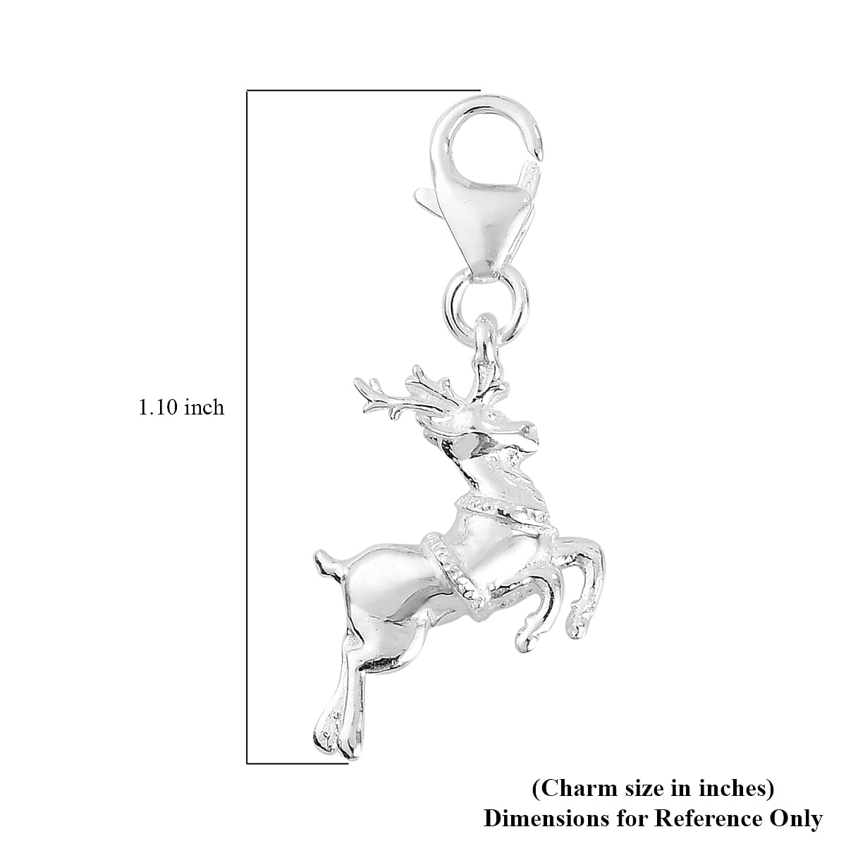 Sterling Silver Reindeer Charm 2.05 Grams image number 4