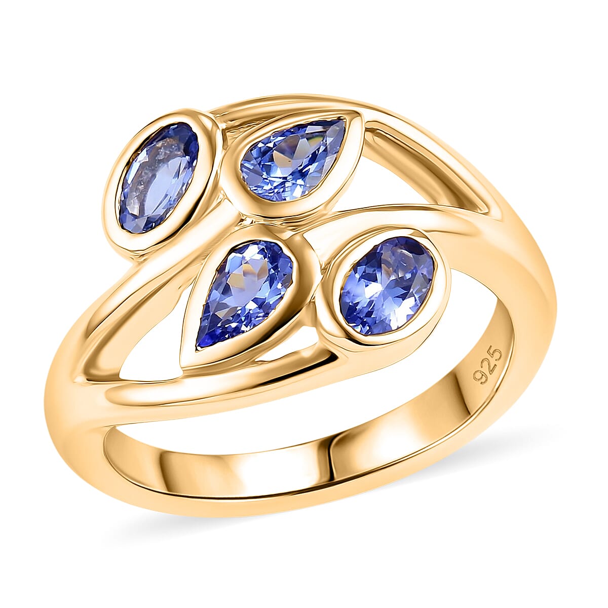 Tanzanite 0.75 ctw Ring in 14K YG Over Sterling Silver (Size 5.5)