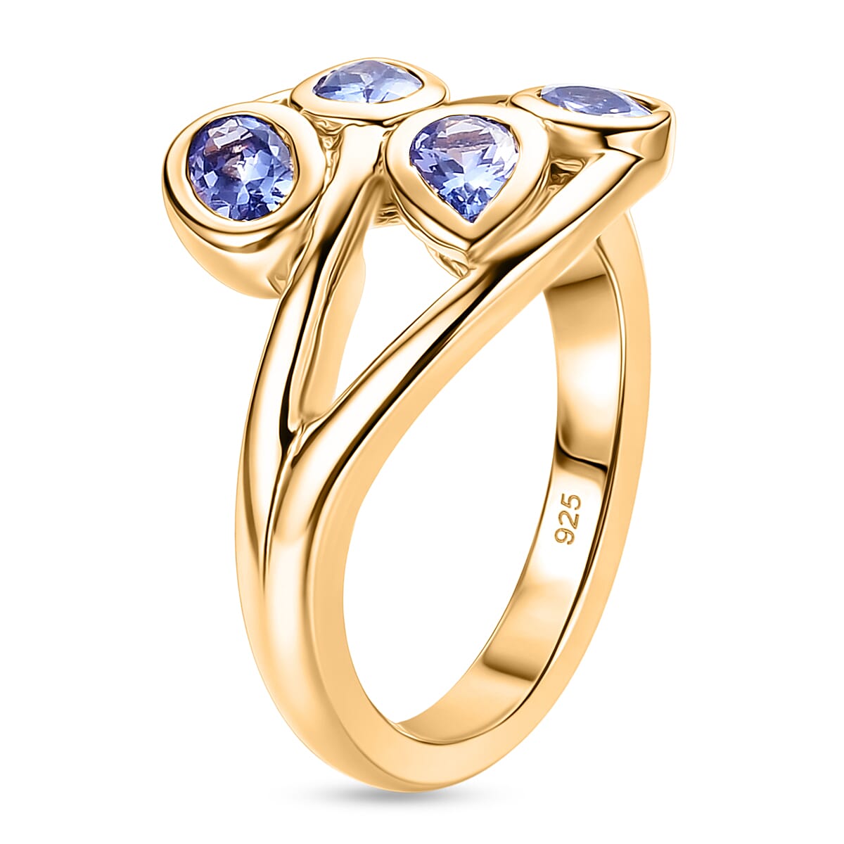 Tanzanite 0.75 ctw Ring in 14K YG Over Sterling Silver (Size 5.5)