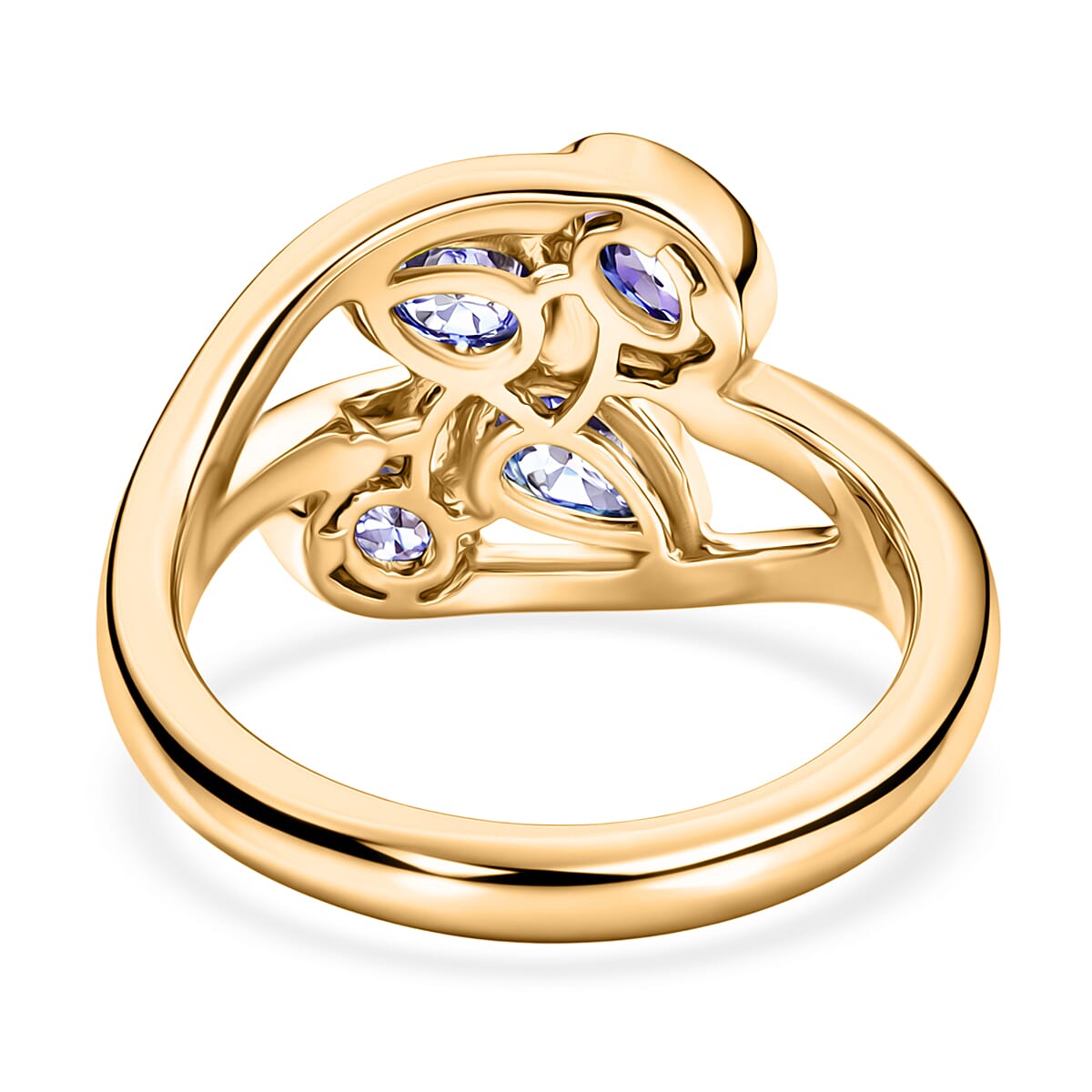 Tanzanite 0.75 ctw Ring in 14K YG Over Sterling Silver (Size 5.5)