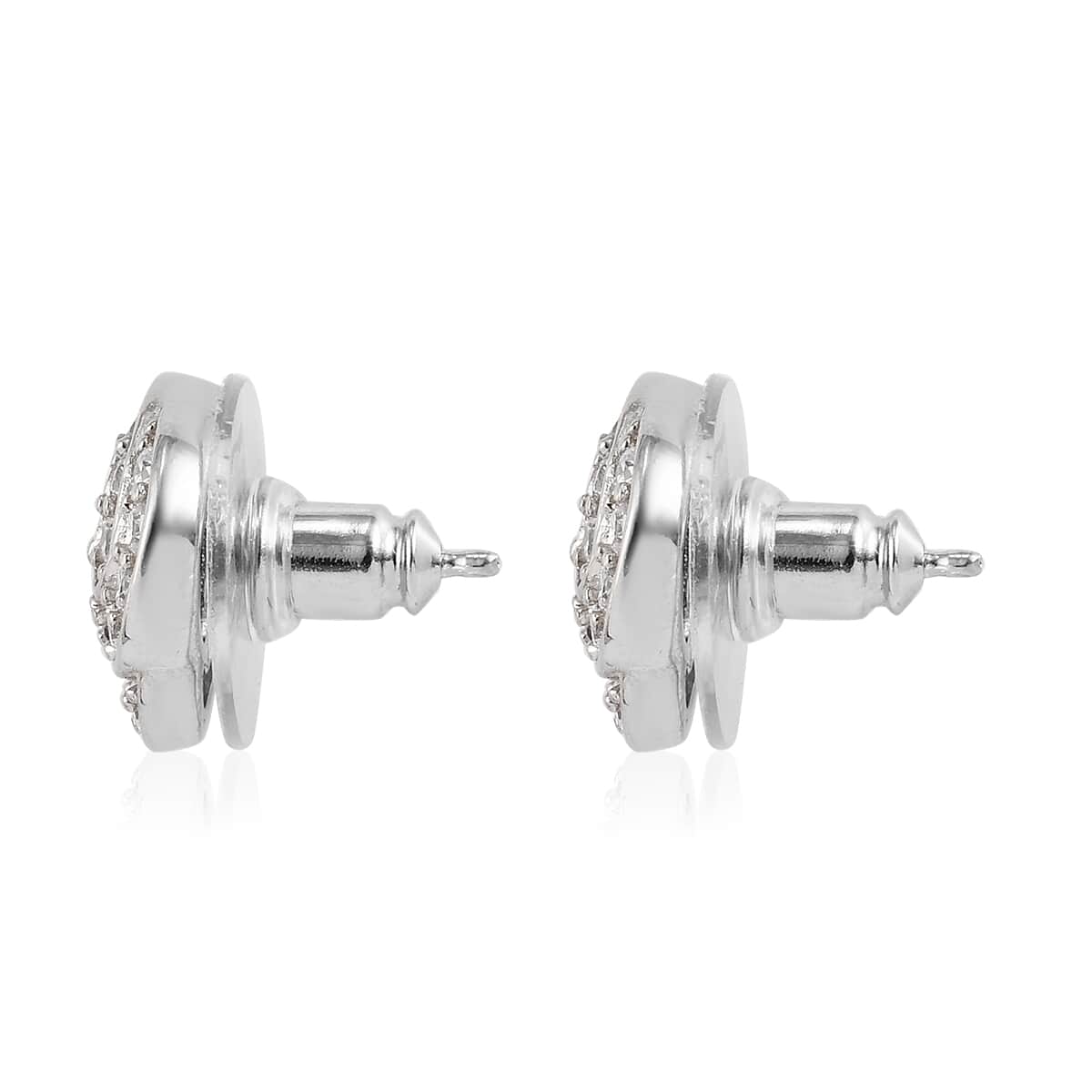 KARIS Simulated Diamond Knotted Stud Earrings in Platinum Bond 1.50 ctw image number 3