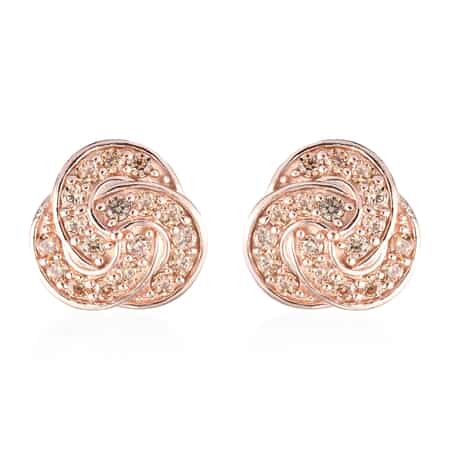 KARIS Simulated Champagne Diamond Earrings in 18K RG Plated 1.60 ctw image number 0