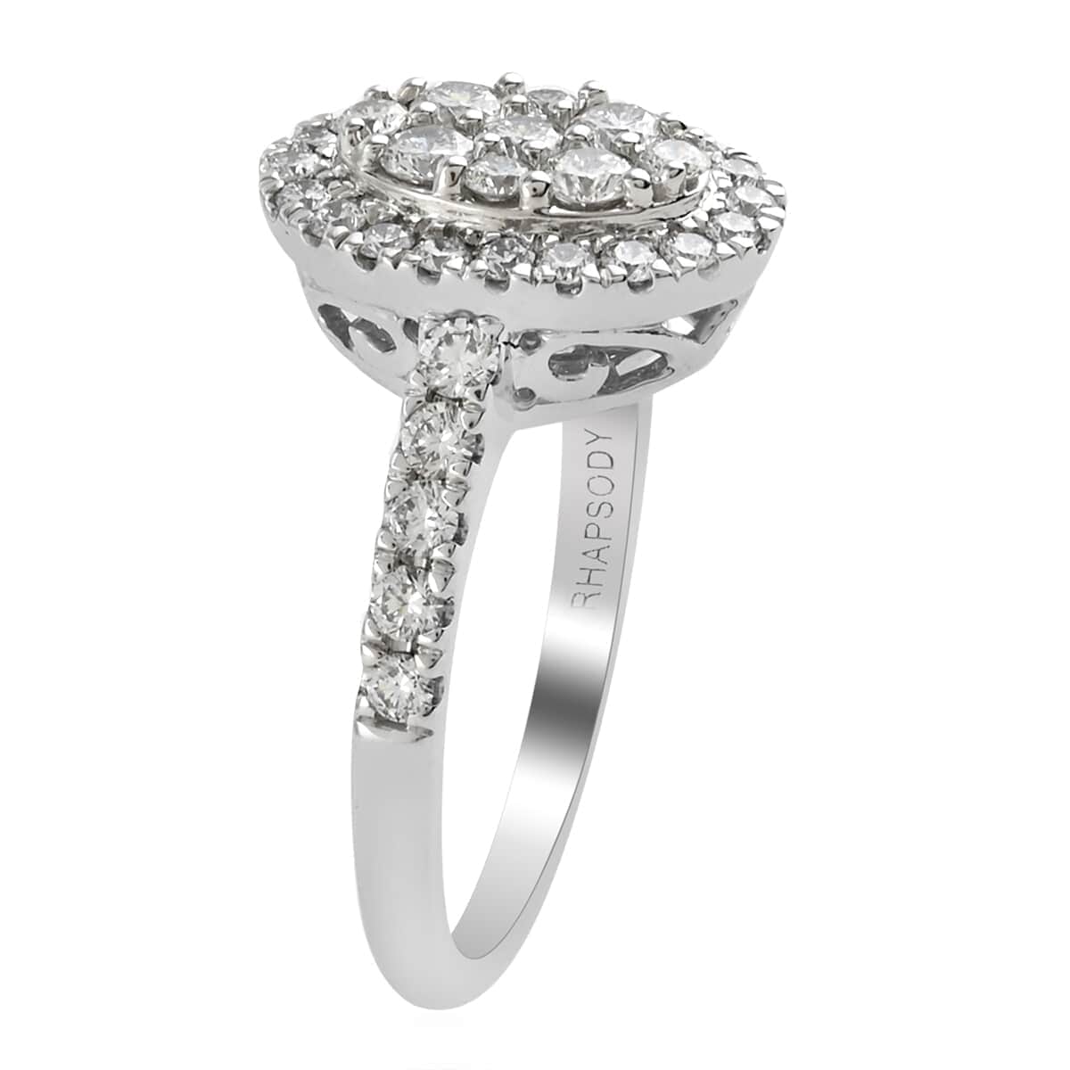 RHAPSODY IGI Certified 950 Platinum E-F VS Diamond Ring 8.10 Grams 1.00 ctw image number 2