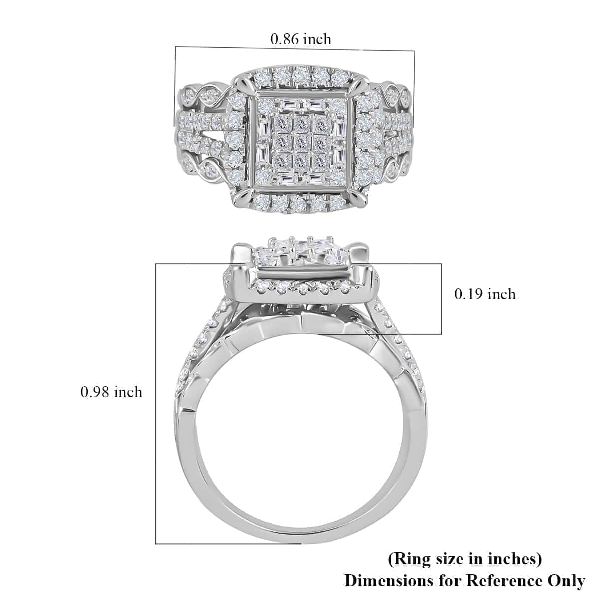 IGI Certified Rhapsody 950 Platinum Diamond E-F VS Ring (Size 8.0) 10.60 Grams 1.00 ctw image number 4