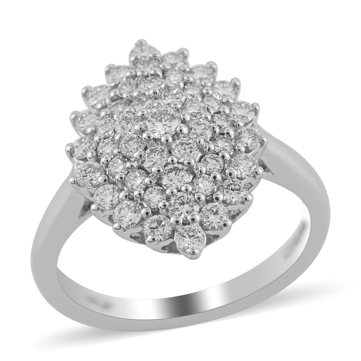 Rhapsody 950 Platinum Diamond E-F VS Cluster Ring (Size 7.0) 7.50 Grams 1.00 ctw image number 0