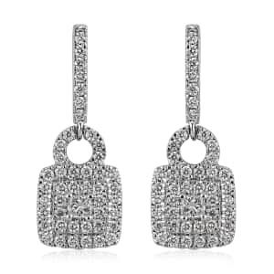 IGI Certified Rhapsody 950 Platinum E-F VS Diamond Dangle Earrings 7.60 Grams 1.00 ctw