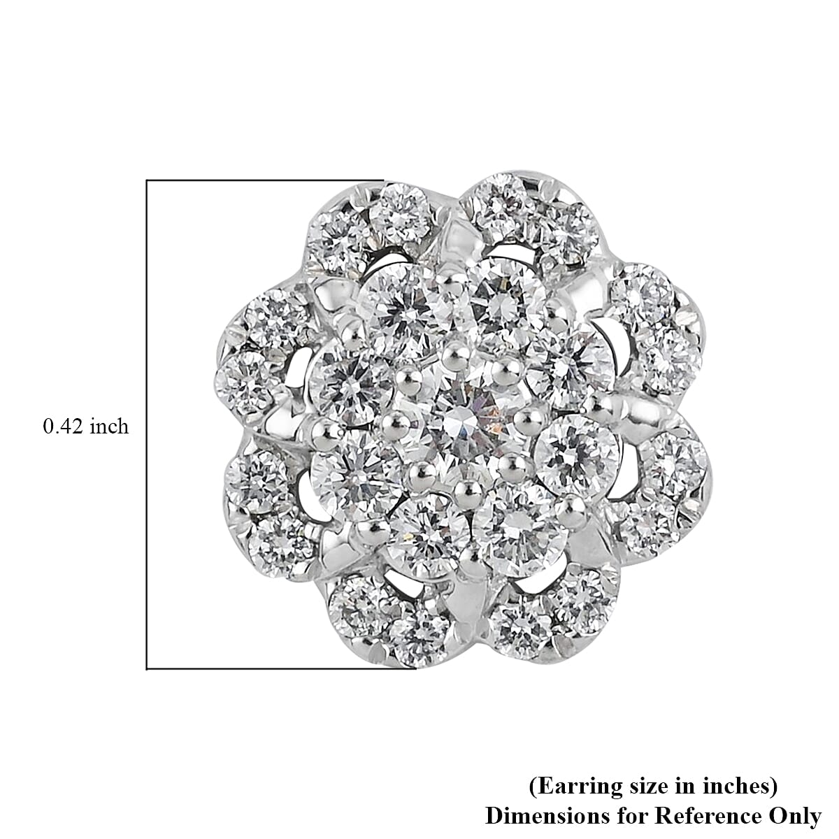 Rhapsody IGI Certified 950 Platinum E-F VS Diamond Flower Stud Earrings 1.00 ctw image number 3