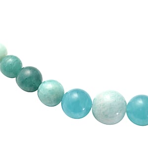 Rare Find Multi Color Amazonite 4-16mm Graduated Beaded Necklace (18 Inches) in Stainless Steel 233.50 ctw
