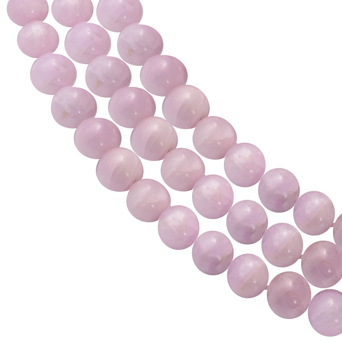 Kunzite Beaded 3 Layer Strands Necklace 20 Inches with Magnetic Lock in Rhodium Over Sterling Silver 422.50 ctw image number 2