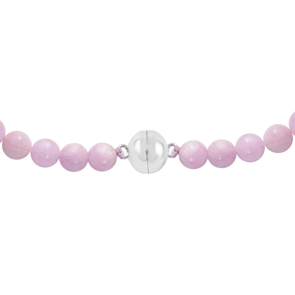 Kunzite Beaded 3 Layer Strands Necklace 20 Inches with Magnetic Lock in Rhodium Over Sterling Silver 422.50 ctw image number 3