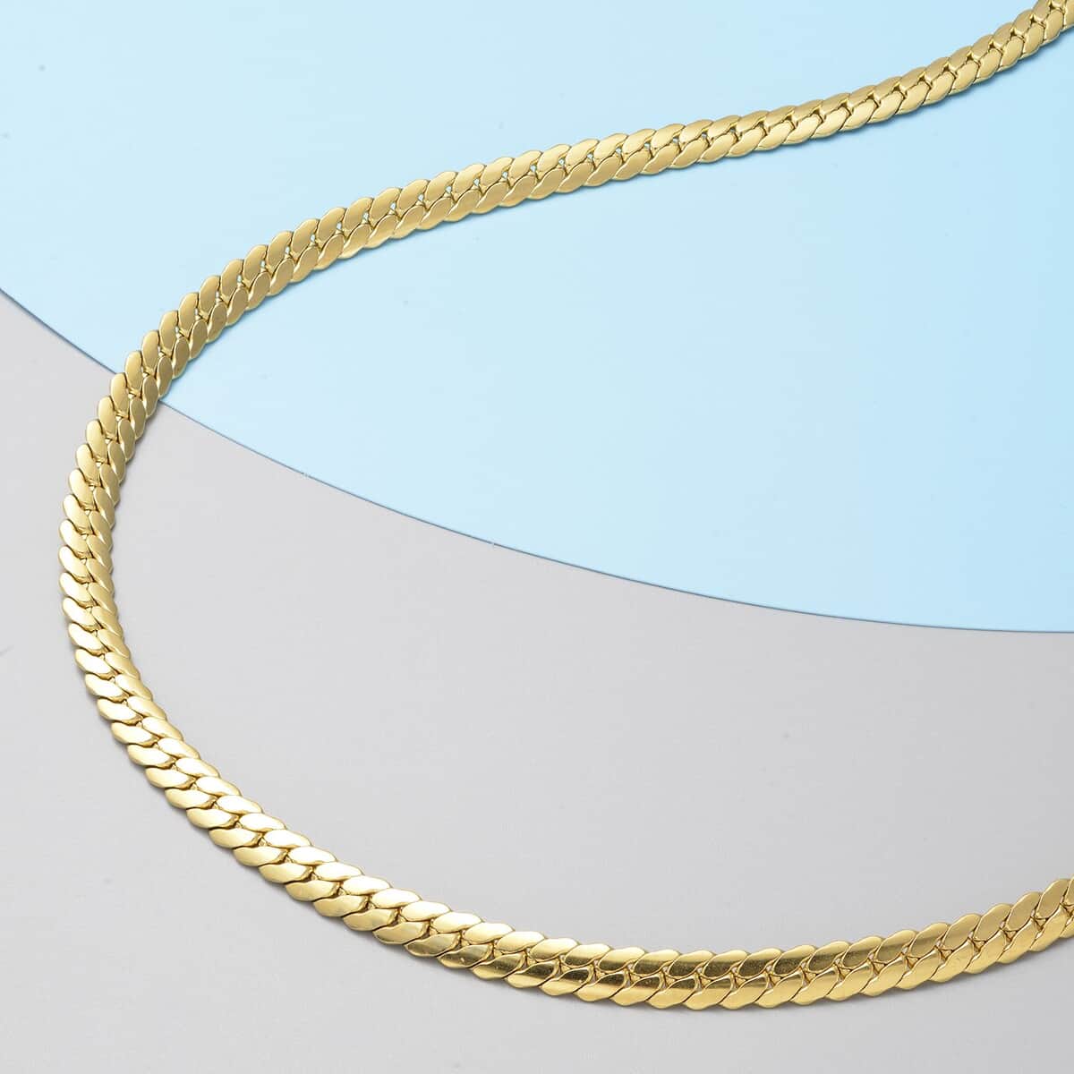 Herringbone Chain Necklace in ION Plated Yellow Gold Stainless Steel 24 Inches  46.50 Grams image number 1