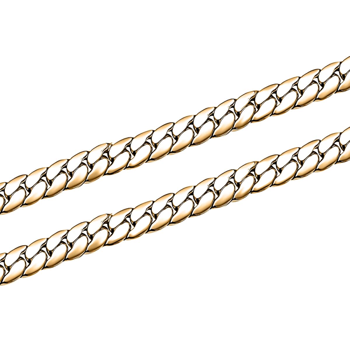 Herringbone Chain Necklace in ION Plated Yellow Gold Stainless Steel 24 Inches  46.50 Grams image number 2