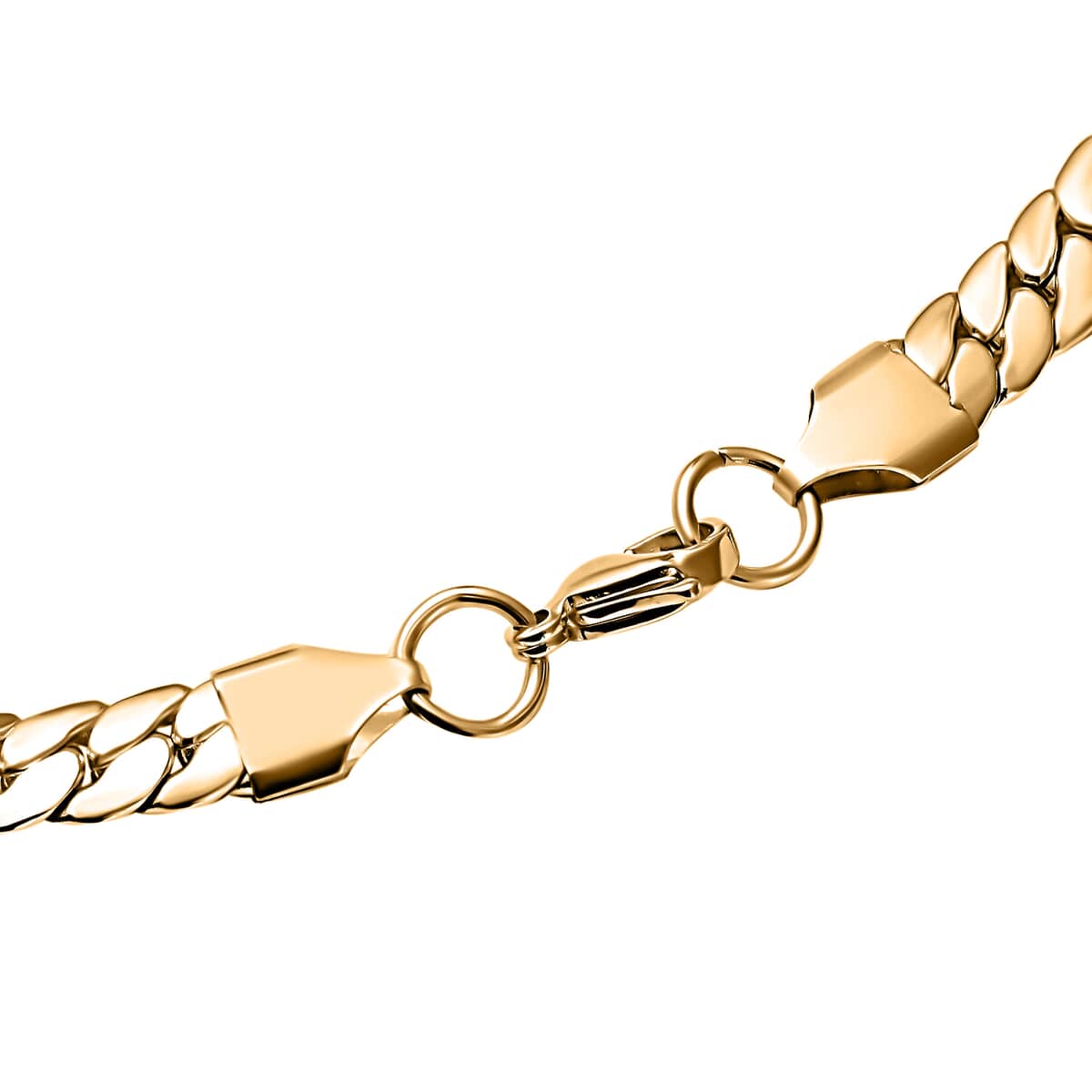 Herringbone Chain Necklace in ION Plated Yellow Gold Stainless Steel 24 Inches  46.50 Grams image number 3