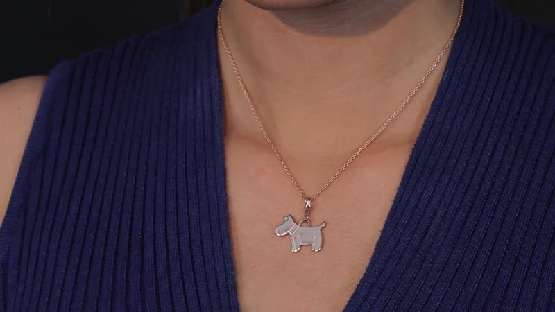 14K Yellow Gold Over Sterling Silver Schnauzer Dog Charm 4.20 Grams