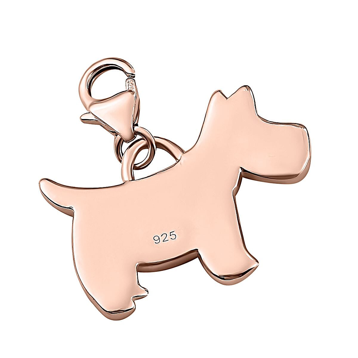 14K Rose Gold Over Sterling Silver Dog Charm 1 Grams