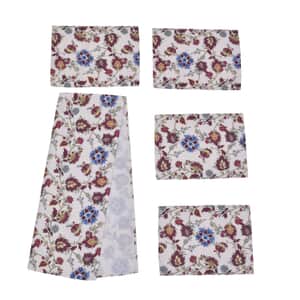 Homesmart Set of 4 Placemats and Table Runner For 4 Seater Dinning Table, 4 Washable Wrinkle Resistant Placemats  and Table Runner - Floral Pattern