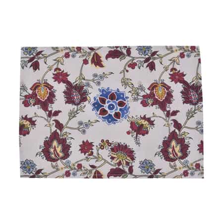 HOMESMART Floral Pattern 70% Polyester, 24% Cotton and 6% Rayon Set of 4 Placemat (13"x18") and Table Runner (13"x72") image number 3