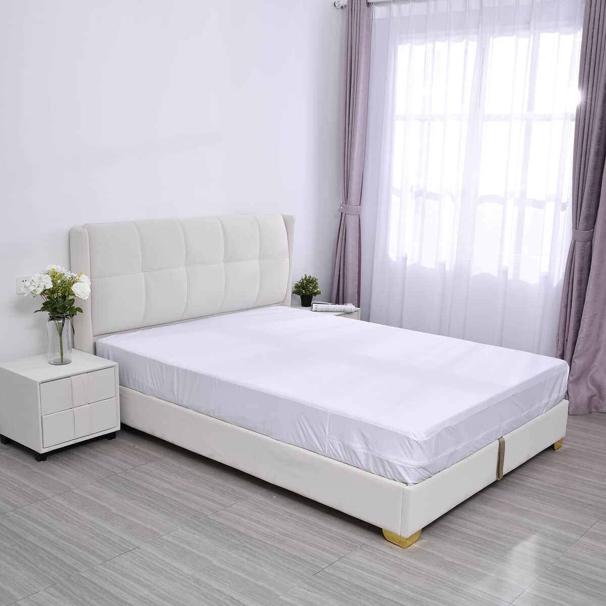 Homesmart White Polyester Bed Bug Mattress Protector Queen image number 0
