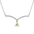 Yellow Moissanite and Moissanite V Shape Necklace 18 Inches in Sterling Silver 1.20 ctw image number 0