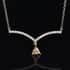 Yellow Moissanite and Moissanite V Shape Necklace 18 Inches in Sterling Silver 1.20 ctw image number 1