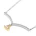 Yellow Moissanite and Moissanite V Shape Necklace 18 Inches in Sterling Silver 1.20 ctw image number 3