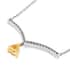 Yellow Moissanite and Moissanite V Shape Necklace 18 Inches in Sterling Silver 1.20 ctw image number 4