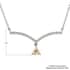 Yellow Moissanite and Moissanite V Shape Necklace 18 Inches in Sterling Silver 1.20 ctw image number 6