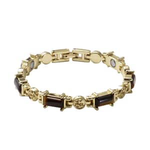 Magnetic By Design Yellow Tiger's Eye Bracelet in Goldtone (8.50 In) 20.00 ctw