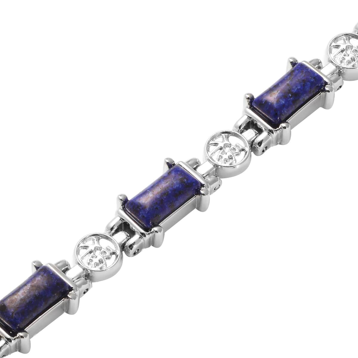 Magnetic By Design Lapis Lazuli Bracelet in Silvertone (7.50 In) 20.00 ctw image number 4