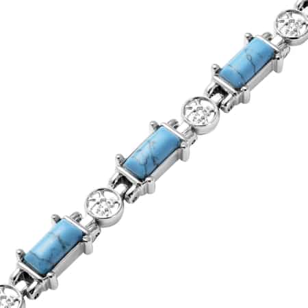 Magnetic By Design Blue Howlite Bracelet in Silvertone (7.50 In) 20.00 ctw image number 3