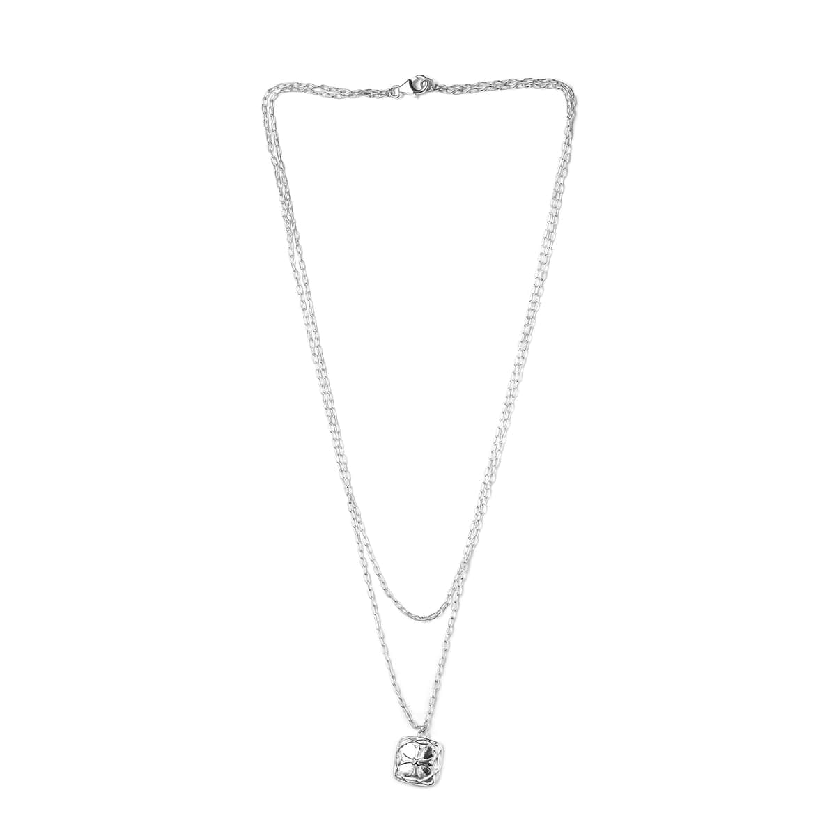 Sterling Silver Cross Pendant with Layered Necklace 18 Inches 7.90 Grams image number 3