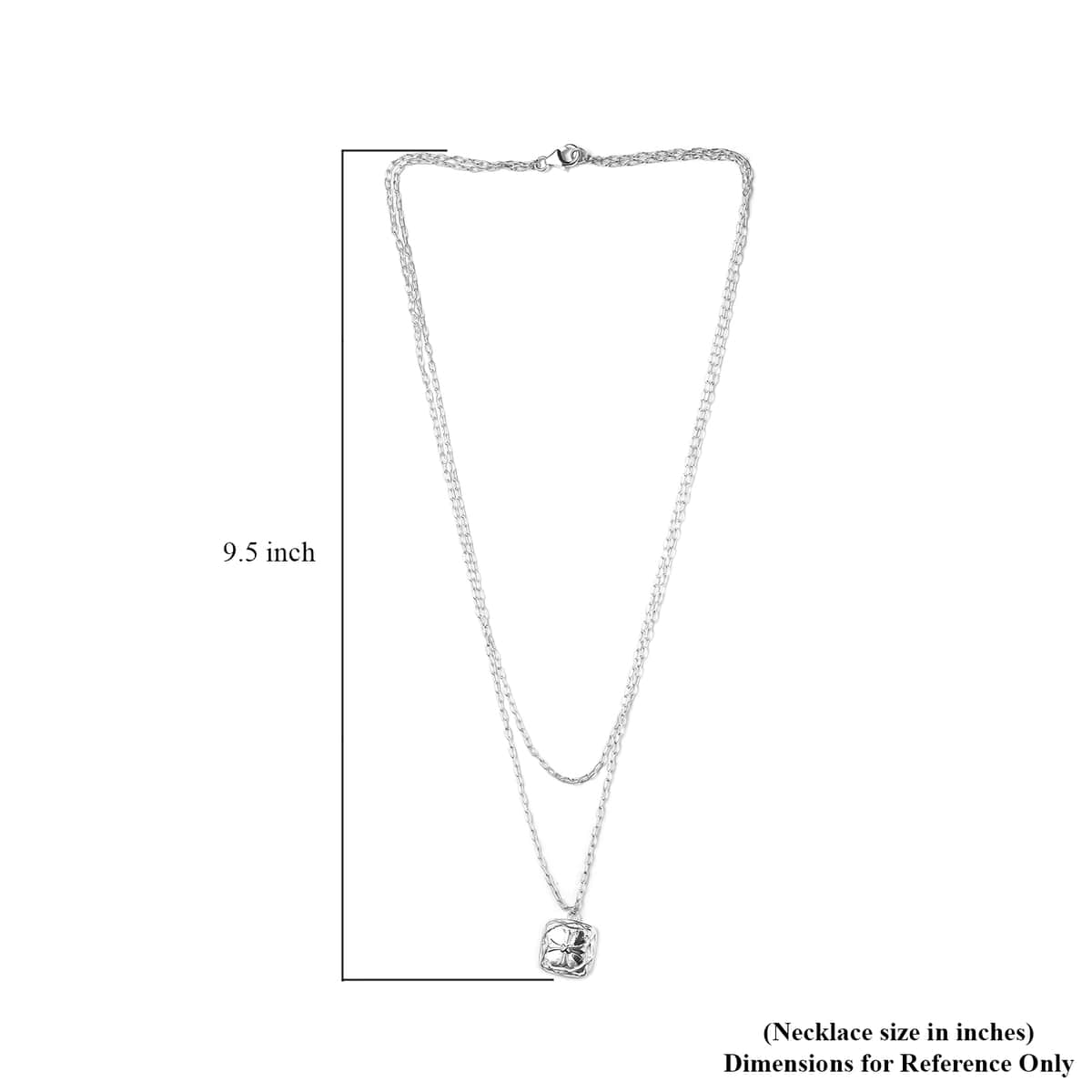 Sterling Silver Cross Pendant with Layered Necklace 18 Inches 7.90 Grams image number 5