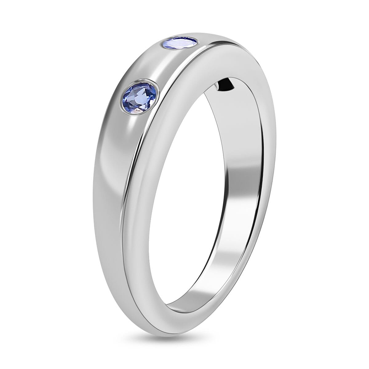 Tanzanite 0.40 ctw Ring in Platinum Over Sterling Silver (Size 5.5)