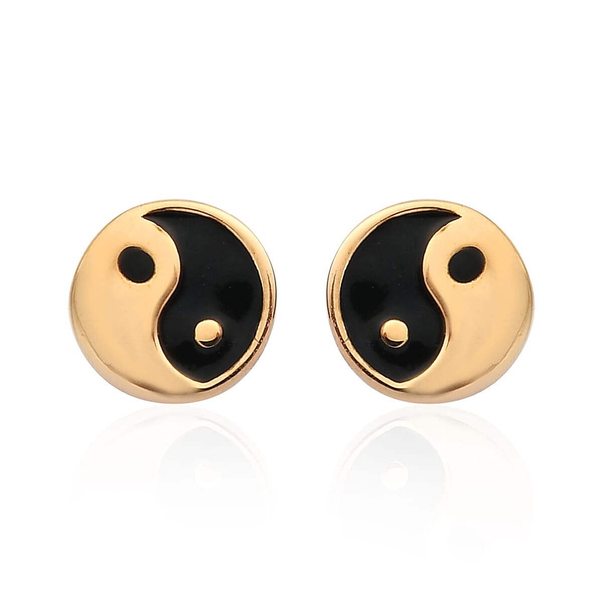 Natural White Zircon Set of 3, 3 Ying Yang Stud & Hamsa and Floral Star of David Dangling Earrings in Vermeil YG Over Sterling Silver 0.10 ctw image number 6