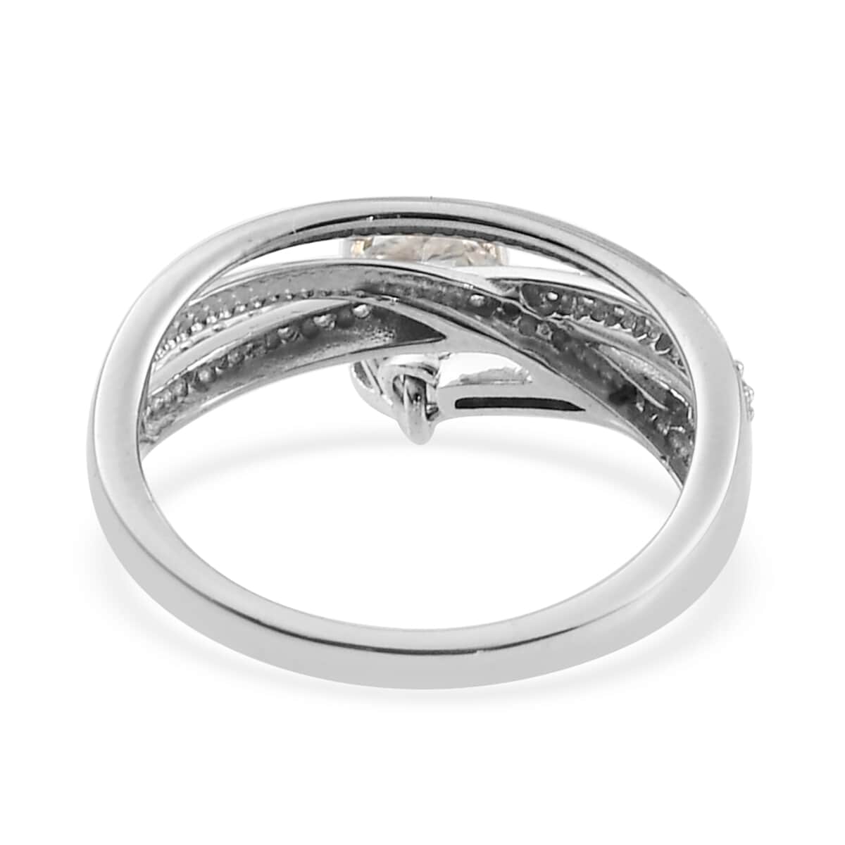 Moissanite VS EF Ring in Platinum Over Sterling Silver (Size 6.0) 0.85 ctw image number 4