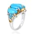 Premium Sleeping Beauty Turquoise Ring with Malgache Neon Apatite in Vermeil YG and Platinum Over Sterling Silver, Statement Rings For Women 4.50 ctw (Size 8.0) image number 3