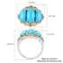 Premium Sleeping Beauty Turquoise Ring with Malgache Neon Apatite in Vermeil YG and Platinum Over Sterling Silver, Statement Rings For Women 4.50 ctw (Size 8.0) image number 6