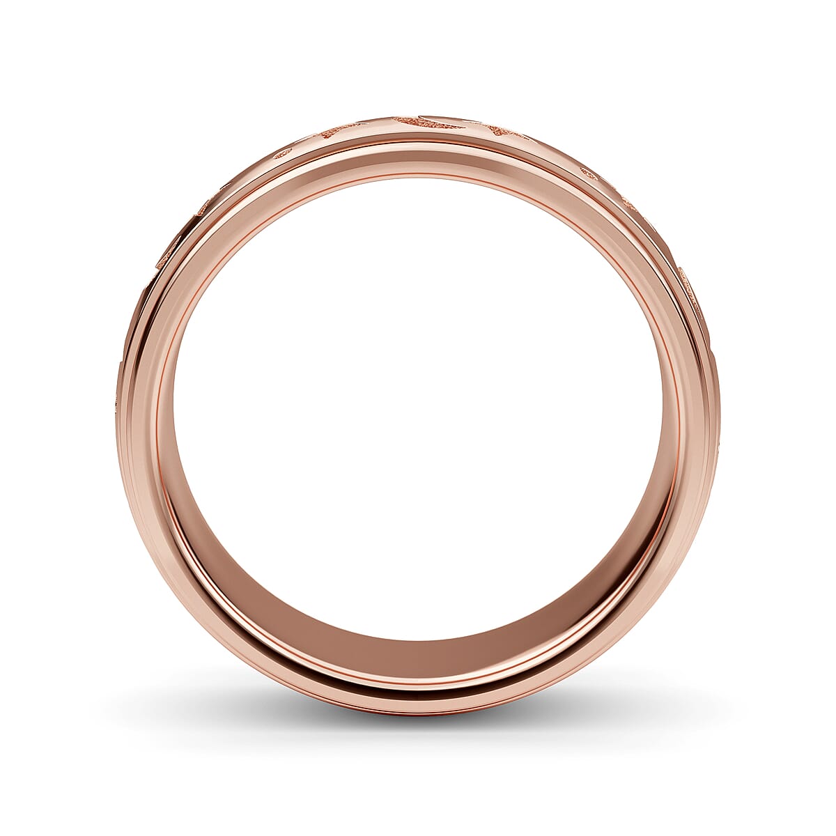 D'Joy Moon star Fidget Spinner Ring for Anxiety in Vermeil RG Over Sterling Silver 4.50 Grams image number 7