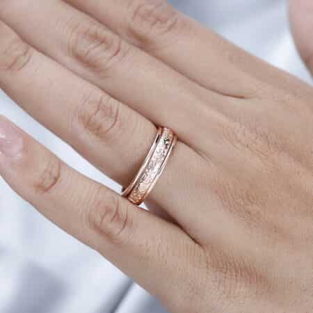 Vermeil Rose Gold Sterling Silver Flower Spinner Ring,Promise Rings For Women, Band Rings For Gifts, Rings For Anxiety (Size 7.0) image number 2