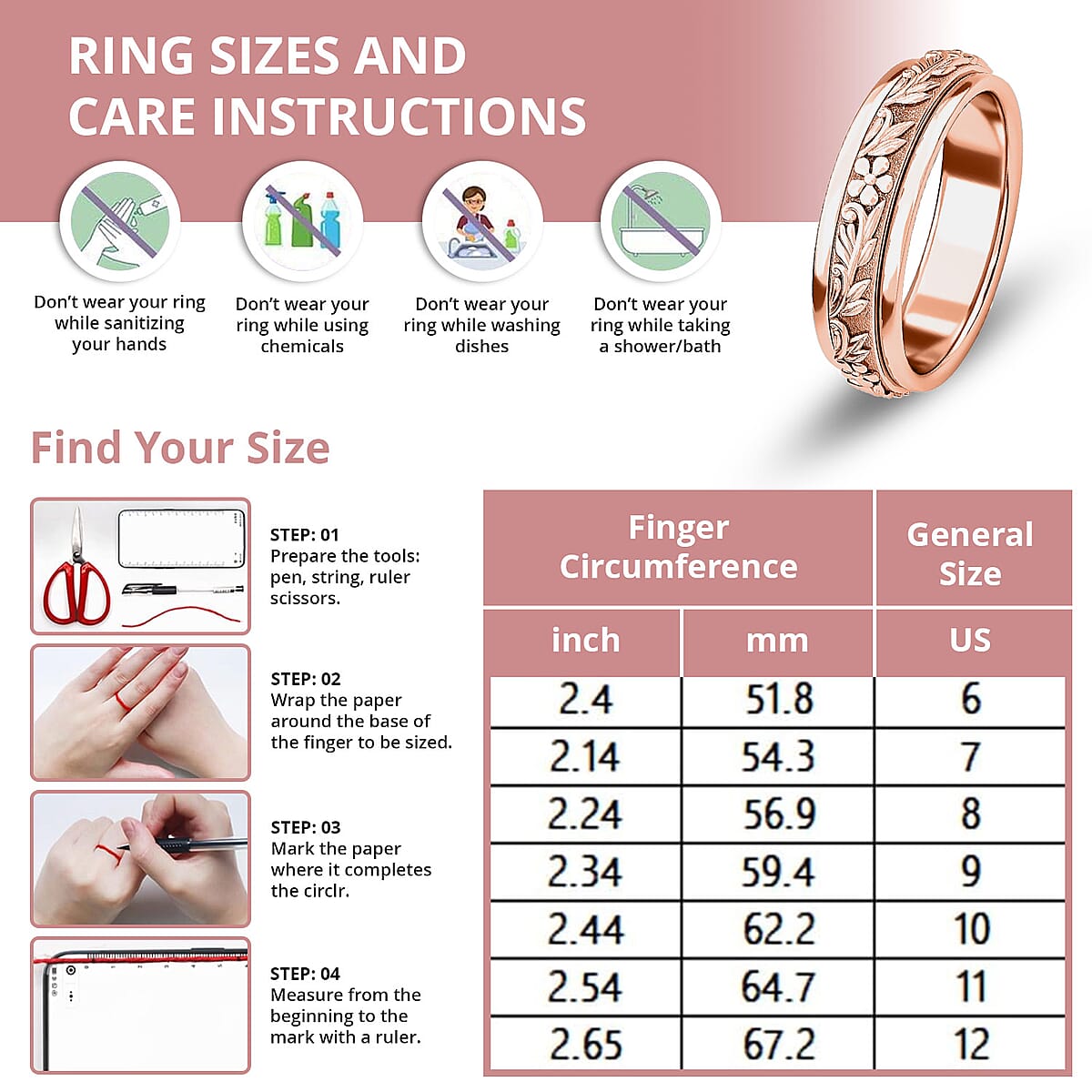 Vermeil Rose Gold Sterling Silver Ring 4.60 Grams image number 6