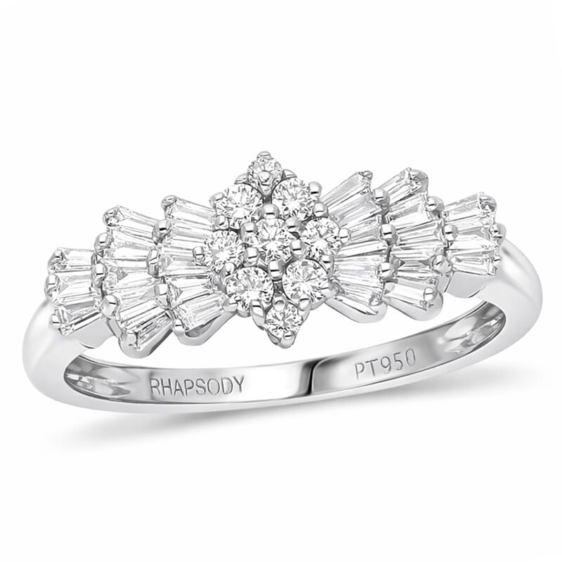 RHAPSODY IGI Certified Diamond E-F VS Ring in 950 Platinum 5 Grams 0.50 ctw