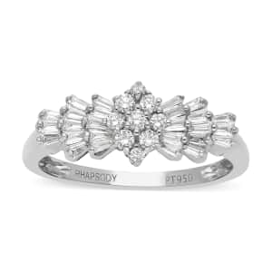 Rhapsody IGI Certified 950 Platinum Diamond Ring, Ballerina Ring, Wedding Rings, Engagement Rings 0.50 ctw